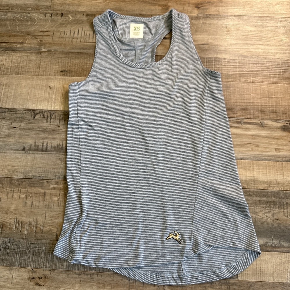 Tracksmith Horizon Tank Grey/white Sz XS Racerback Athleisure Racing